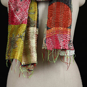 Bengal Kantha Handwork Patchwork Reversible Silk Stole 300