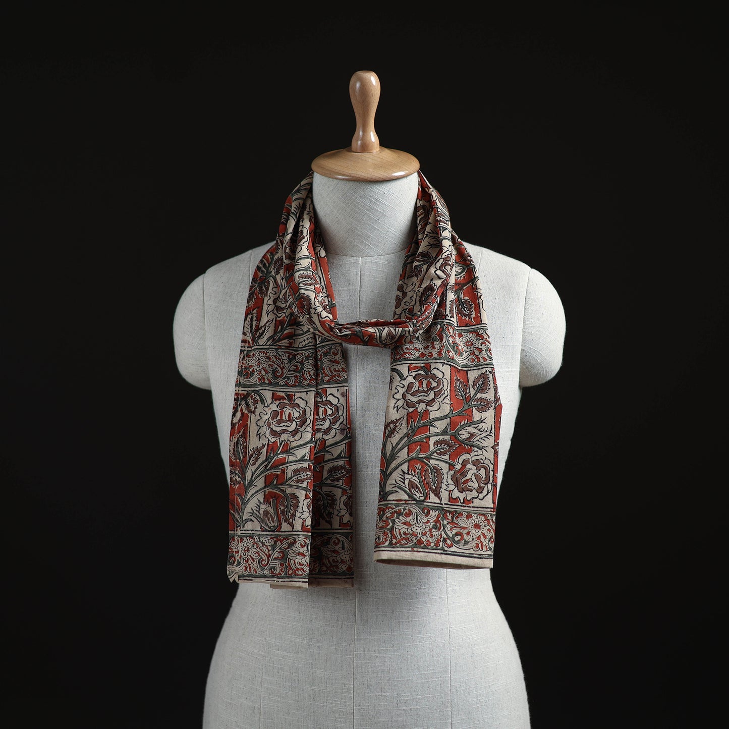 Pedana Block Print Natural Dyed Cotton Kalamkari Stole 32