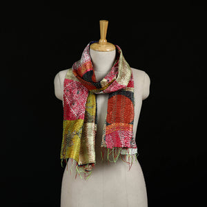Bengal Kantha Handwork Patchwork Reversible Silk Stole 300