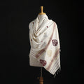 Handspun Handwoven Pure Eri Silk Aari Hand Embroidered Shawl of Assam 01
