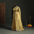 Pure Handloom Zari Stripes Katan Silk Chanderi Saree 13