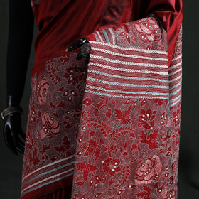 Pure Tussar Silk Handloom Bengal Full Kantha Hand Embroidered Saree 04