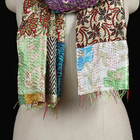 Bengal Kantha Handwork Patchwork Reversible Silk Stole 304