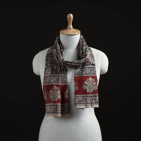 Pedana Block Print Natural Dyed Cotton Kalamkari Stole 36