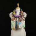 Bengal Kantha Handwork Patchwork Reversible Silk Stole 304