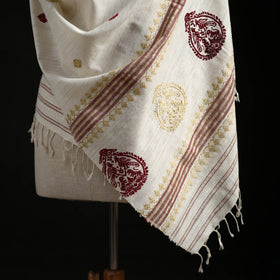 Handspun Handwoven Pure Eri Silk Aari Hand Embroidered Shawl of Assam 01