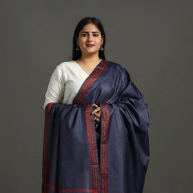Buy Blue Vidarbha Tussar Cotton Handloom Dobby Border Dupatta