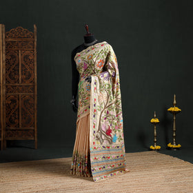 Pure Tussar Silk Handloom Bengal Kantha Hand Embroidered Saree 05