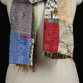Bengal Kantha Handwork Patchwork Reversible Silk Stole 305