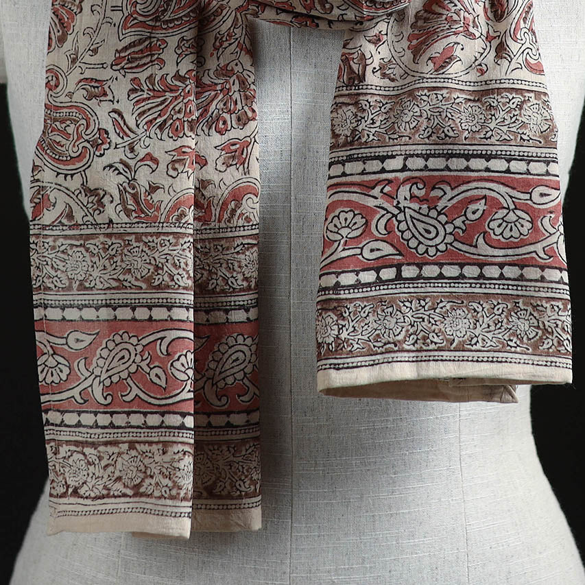 Pedana Block Print Natural Dyed Cotton Kalamkari Stole 39