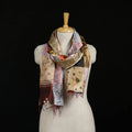 Bengal Kantha Handwork Patchwork Reversible Silk Stole 306