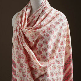 Floral Sanganeri Print Pure Merino Wool Handwoven Shawl 20