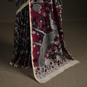 Kalamkari Printed Kota Doria Cotton Saree 16