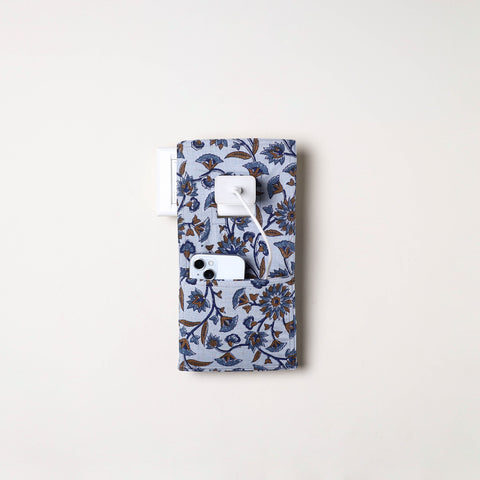 Blue Handmade Cotton Mobile Charging Holder