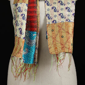 Bengal Kantha Handwork Patchwork Reversible Silk Stole 308