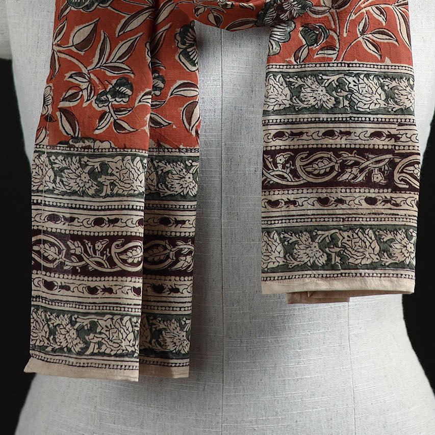 Pedana Block Print Natural Dyed Cotton Kalamkari Stole 41