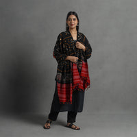 Handwoven Merino Wool Bandhani Shawl w/ Neran Embroidery 33