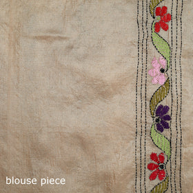 Pure Tussar Silk Handloom Bengal Kantha Hand Embroidered Saree 05