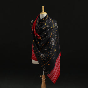 Kutch Handwoven Bandhani Tie-Dye Merino Wool Shawl 32