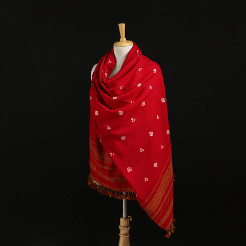Kutch Handwoven Bandhani Merino Wool Shawl 22
