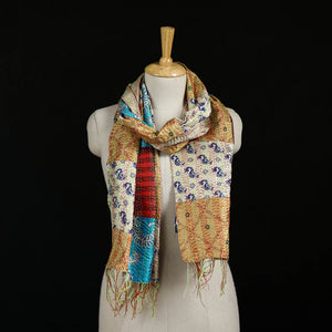 Bengal Kantha Handwork Patchwork Reversible Silk Stole 308