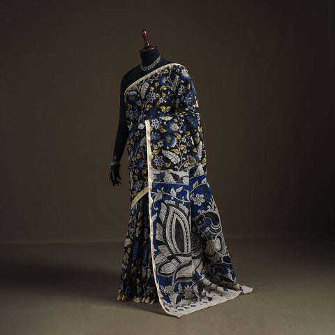 Kalamkari Printed Kota Doria Cotton Saree 17