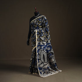 Kalamkari Printed Kota Doria Cotton Saree 17