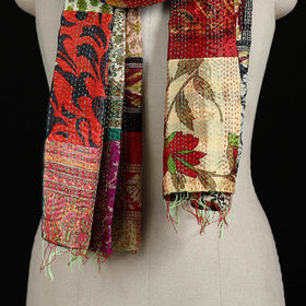 Bengal Kantha Handwork Patchwork Reversible Silk Stole 309