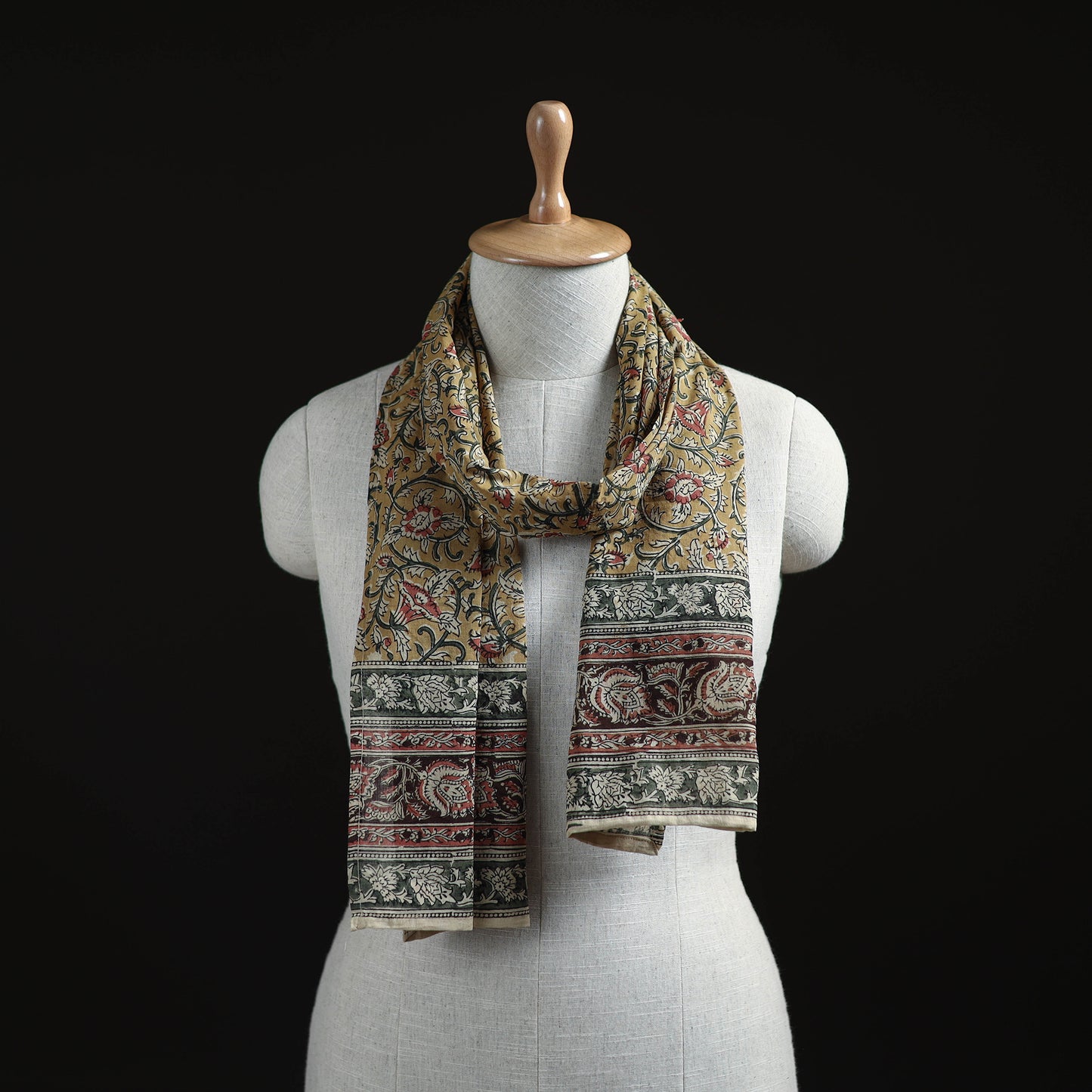 Pedana Block Print Natural Dyed Cotton Kalamkari Stole 43