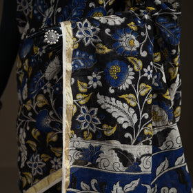 Kalamkari Printed Kota Doria Cotton Saree 17