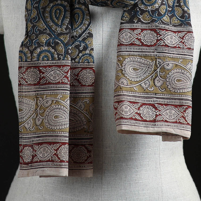 Pedana Block Print Natural Dyed Cotton Kalamkari Stole 44
