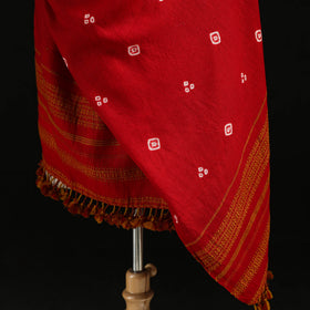 Kutch Handwoven Bandhani Merino Wool Shawl 22