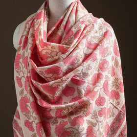 Floral Sanganeri Print Pure Merino Wool Handwoven Shawl 21