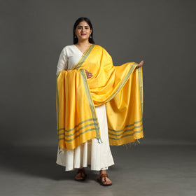 Yellow - vidarbha tussar cotton handloom dobby border