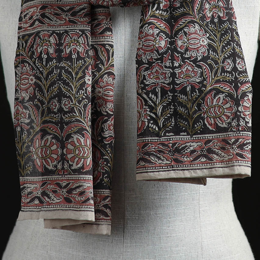 Pedana Block Print Natural Dyed Cotton Kalamkari Stole 45