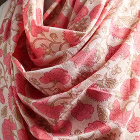 Floral Sanganeri Print Pure Merino Wool Handwoven Shawl 21