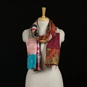 Bengal Kantha Handwork Patchwork Reversible Silk Stole 312
