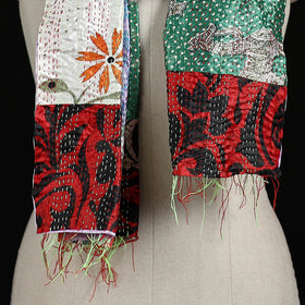 Bengal Kantha Handwork Patchwork Reversible Silk Stole 313