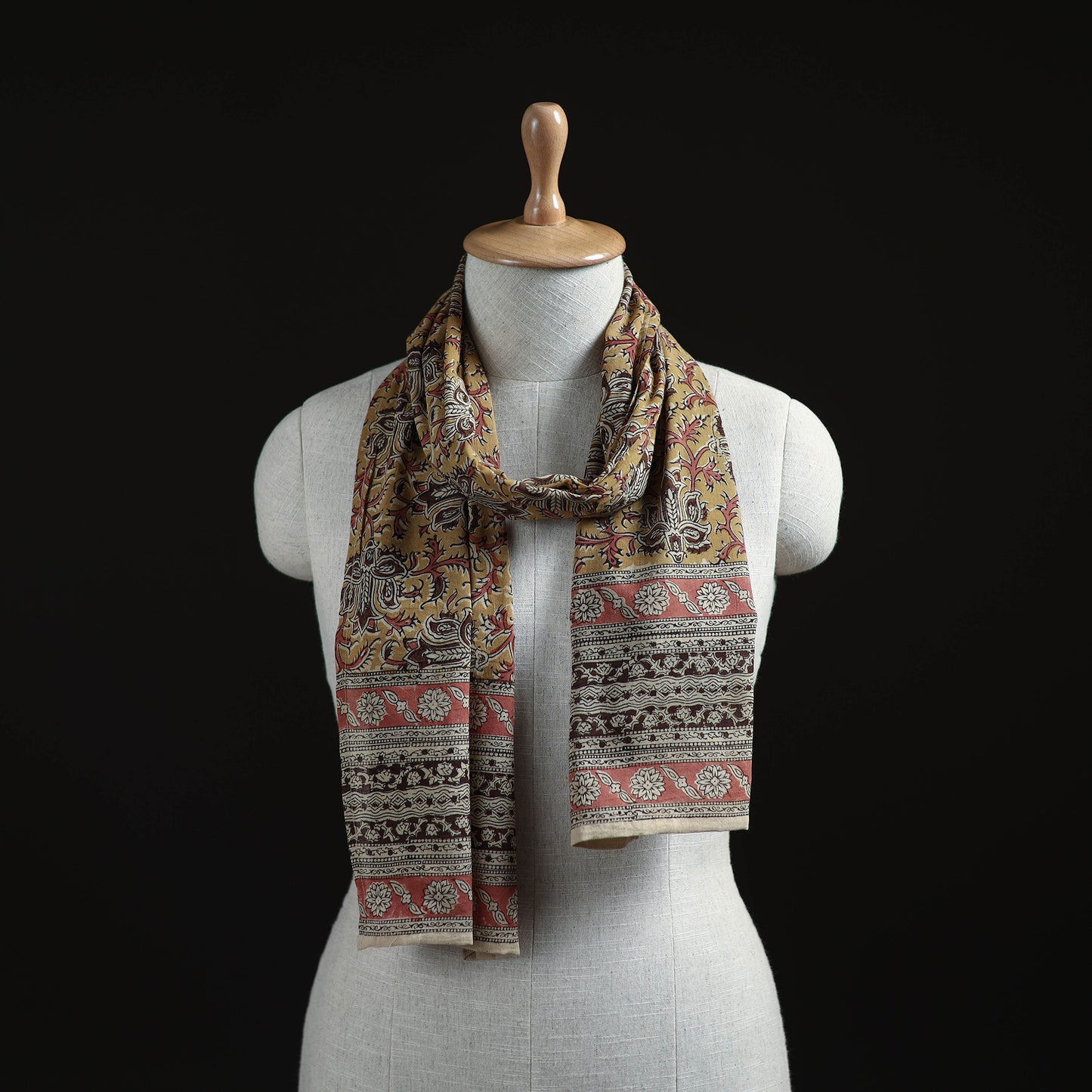 Pedana Block Print Natural Dyed Cotton Kalamkari Stole 46