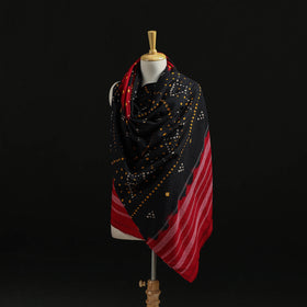 Kutch Handwoven Bandhani Tie-Dye Merino Wool Shawl 33