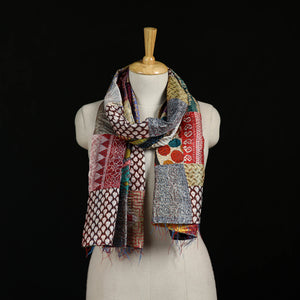 Bengal Kantha Handwork Patchwork Reversible Silk Stole 314