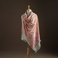 Floral Sanganeri Print Pure Merino Wool Handwoven Shawl 22