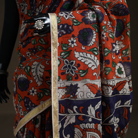 Kalamkari Printed Kota Doria Cotton Saree 18