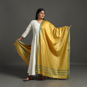 Yellow - vidarbha tussar cotton handloom dobby border