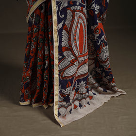 Kalamkari Printed Kota Doria Cotton Saree 18