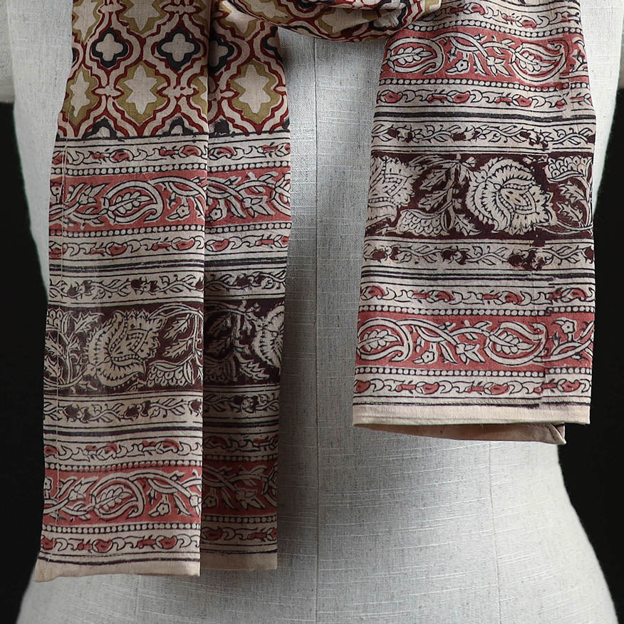 Pedana Block Print Natural Dyed Cotton Kalamkari Stole 49