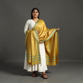Yellow - vidarbha tussar cotton handloom dobby border