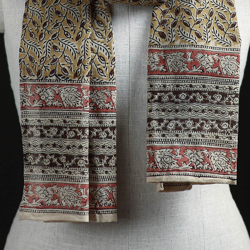 Pedana Block Print Natural Dyed Cotton Kalamkari Stole 50