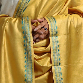 Yellow - vidarbha tussar cotton handloom dobby border
