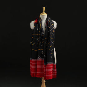Kutch Handwoven Bandhani Tie-Dye Merino Wool Shawl 34